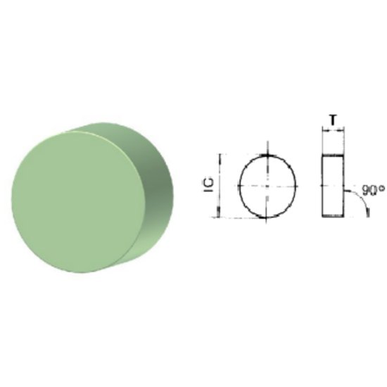 Picture of RNGN43 CC-10 Romay RNGN120400 CC-10 Round Negative Ceramic 0.5000 12.70mm Radius Finishing, Semi Finishing